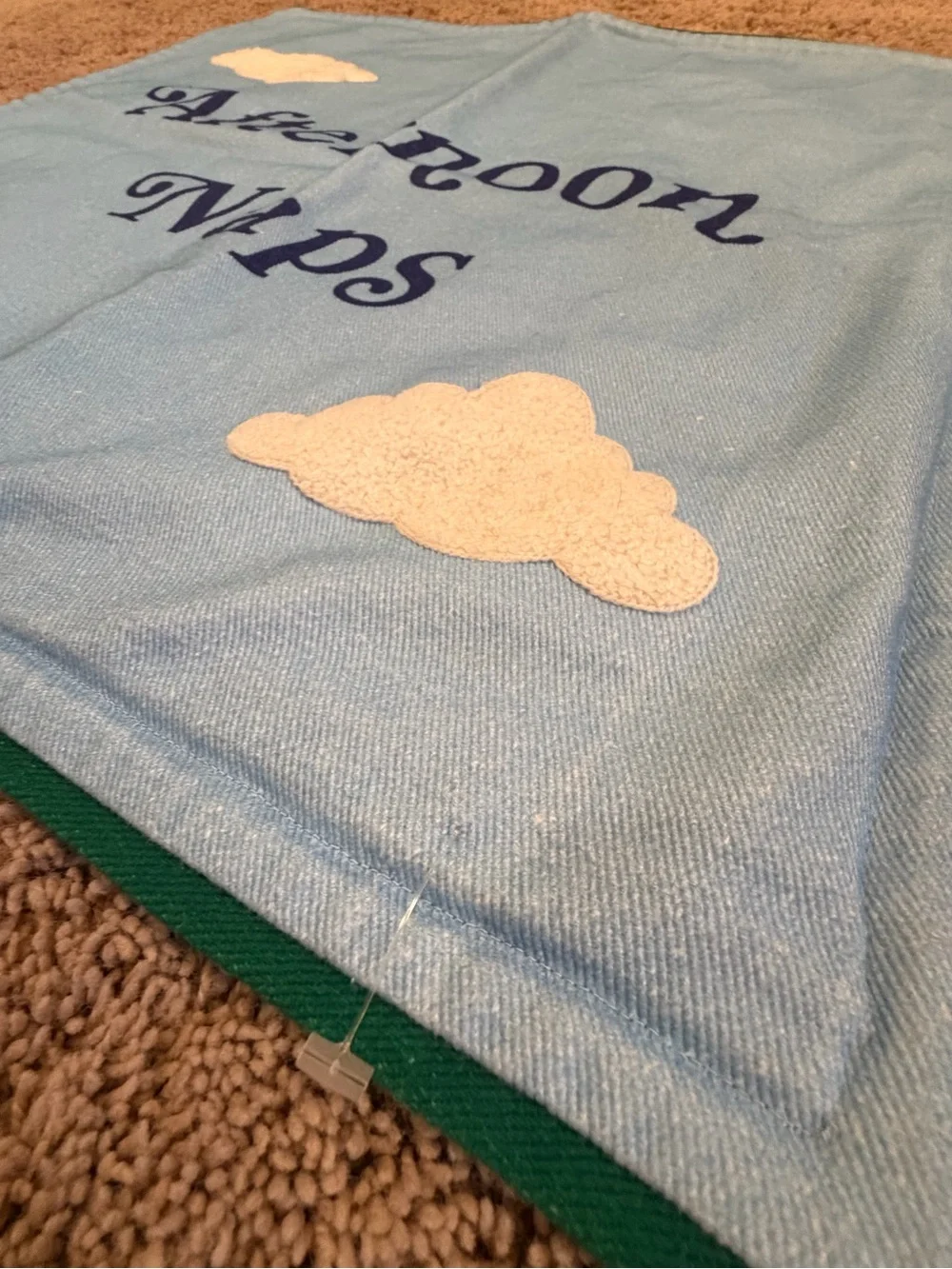 New Anthropologie Afternoon Naps pillow cover Blue clouds bird